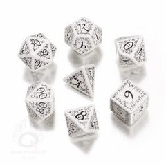 White & Black Elvish 7 Dice Set